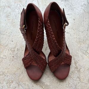 Elegant High Heel Open Toe Sandal Antonio Melani Brazil Size 7.5M
